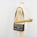 CELINE C Sulky Shoulder Bag Canvas Navy Gold Auth 176739-24