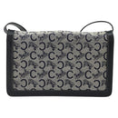 CELINE C Sulky Shoulder Bag Canvas Navy Gold Auth 176739-3