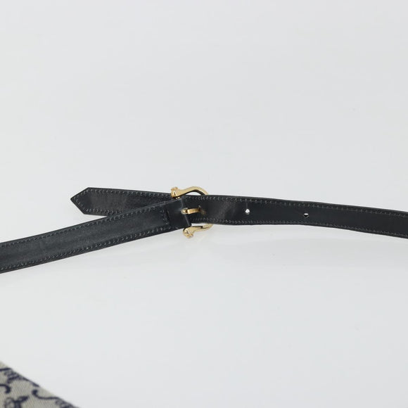 CELINE C Sulky Shoulder Bag Canvas Navy Gold Auth 176739