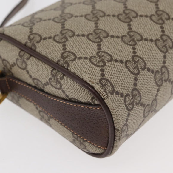 GUCCI GG Supreme Web Sherry Line Bag PVC Beige Gold 89 02 018 Auth 176741