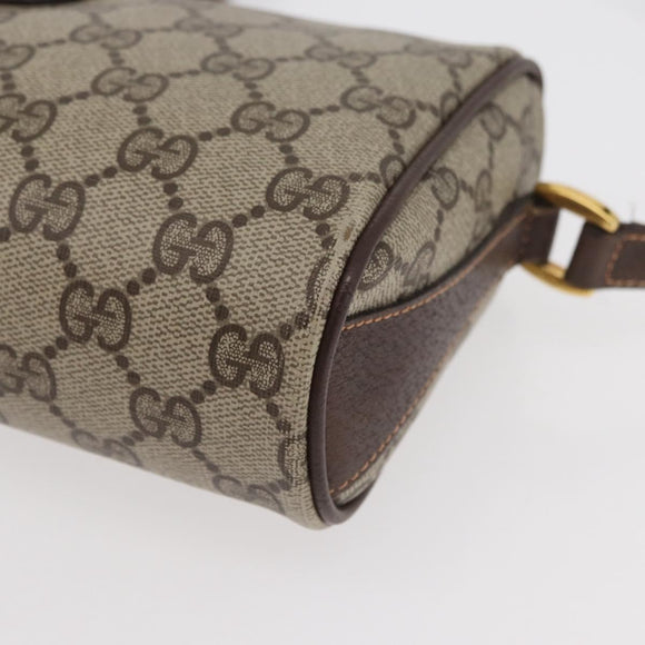 GUCCI GG Supreme Web Sherry Line Bag PVC Beige Gold 89 02 018 Auth 176741