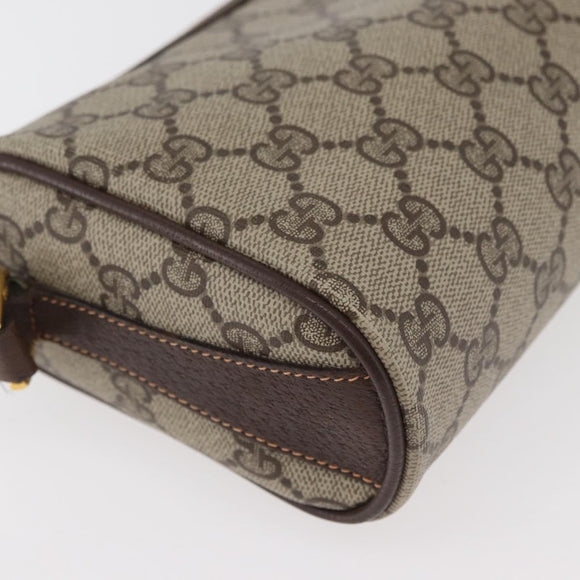 GUCCI GG Supreme Web Sherry Line Bag PVC Beige Gold 89 02 018 Auth 176741