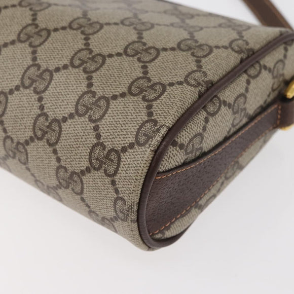 GUCCI GG Supreme Web Sherry Line Bag PVC Beige Gold 89 02 018 Auth 176741