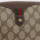GUCCI GG Supreme Web Sherry Line Bag PVC Beige Gold 89 02 018 Auth 176741-17