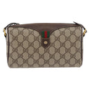 GUCCI GG Supreme Web Sherry Line Bag PVC Beige Gold 89 02 018 Auth 176741-13