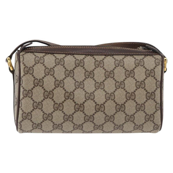 GUCCI GG Supreme Web Sherry Line Bag PVC Beige Gold 89 02 018 Auth 176741