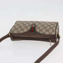 GUCCI GG Supreme Web Sherry Line Bag PVC Beige Gold 89 02 018 Auth 176741-6