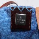 FENDI Tote Bag Wool Blue Auth 176743V-17