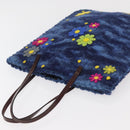 FENDI Tote Bag Wool Blue Auth 176743V-6