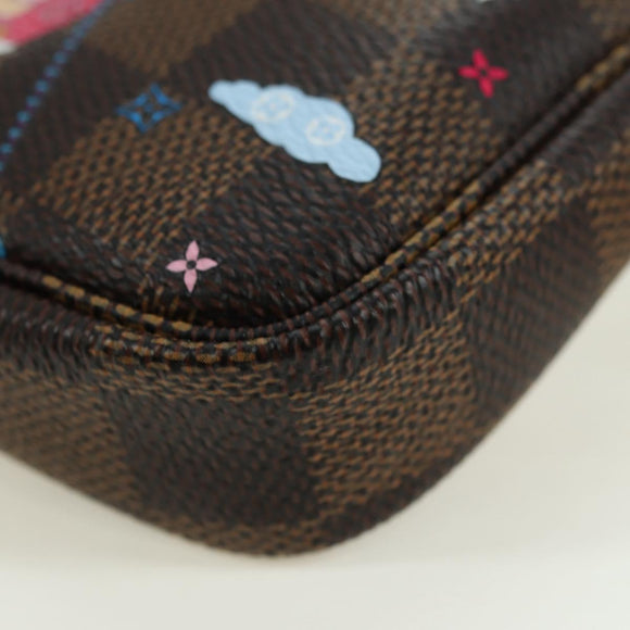 LOUIS VUITTON Damier Vivienne Mini Pochette Accessoires N60402 LV Auth 176744SAM