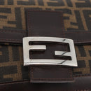 FENDI Zucca Canvas Mamma Baguette Shoulder Bag Black Brown Auth 176746SAV-18