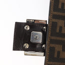 FENDI Zucca Canvas Mamma Baguette Shoulder Bag Black Brown Auth 176746SAV-9