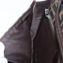 FENDI Zucca Canvas Mamma Baguette Shoulder Bag Black Brown Auth 176746SAV-21