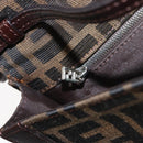 FENDI Zucca Canvas Mamma Baguette Shoulder Bag Black Brown Auth 176746SAV-23