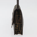 FENDI Zucca Canvas Mamma Baguette Shoulder Bag Black Brown Auth 176746SAV-3