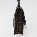 FENDI Zucca Canvas Mamma Baguette Shoulder Bag Black Brown Auth 176746SAV-4
