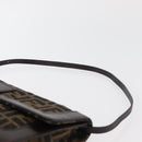 FENDI Zucca Canvas Mamma Baguette Shoulder Bag Black Brown Auth 176746SAV-14