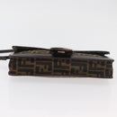 FENDI Zucca Canvas Mamma Baguette Shoulder Bag Black Brown Auth 176746SAV-5