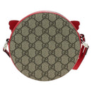 GUCCI GG Supreme Butterfly Shoulder Bag PVC Beige Silver 550782 Auth 176748V-2