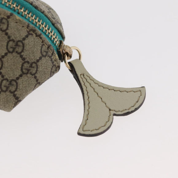GUCCI GG Supreme Wal Geldbörse PVC Beige Gold 256862 Auth 176753A