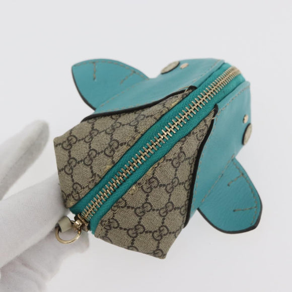 GUCCI GG Supreme Wal Geldbörse PVC Beige Gold 256862 Auth 176753A