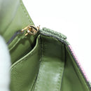 FENDI Chain Shoulder Pouch Nano Baguette Bag Canvas Pink Khaki Auth 176756M-22