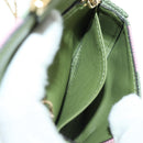 FENDI Chain Shoulder Pouch Nano Baguette Bag Canvas Pink Khaki Auth 176756M-24