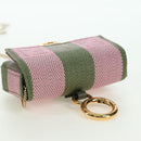FENDI Chain Shoulder Pouch Nano Baguette Bag Canvas Pink Khaki Auth 176756M-6