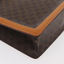 CELINE Macadam Canvas Medallion Hand Bag PVC Leather Brown Gold Auth 176759A-14