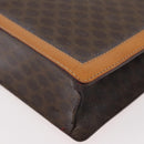 CELINE Macadam Canvas Medallion Hand Bag PVC Leather Brown Gold Auth 176759A-15