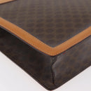 CELINE Macadam Canvas Medallion Hand Bag PVC Leather Brown Gold Auth 176759A-16