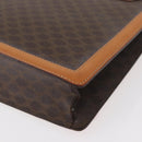 CELINE Macadam Canvas Medallion Hand Bag PVC Leather Brown Gold Auth 176759A-17
