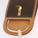 CELINE Macadam Canvas Medallion Hand Bag PVC Leather Brown Gold Auth 176759A-9