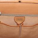 CELINE Macadam Canvas Medallion Hand Bag PVC Leather Brown Gold Auth 176759A-19