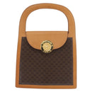 CELINE Macadam Canvas Medallion Hand Bag PVC Leather Brown Gold Auth 176759A-13