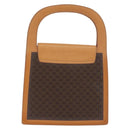CELINE Macadam Canvas Medallion Hand Bag PVC Leather Brown Gold Auth 176759A-2