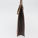 CELINE Macadam Canvas Medallion Hand Bag PVC Leather Brown Gold Auth 176759A-3