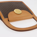 CELINE Macadam Canvas Medallion Hand Bag PVC Leather Brown Gold Auth 176759A-6