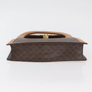 CELINE Macadam Canvas Medallion Hand Bag PVC Leather Brown Gold Auth 176759A-5