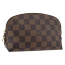 LOUIS VUITTON Damier Ebene Pochette Cosmetic PM Pouch N47516 LV Auth 176763-1