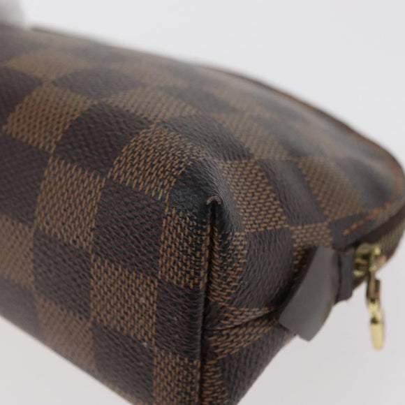 LOUIS VUITTON Damier Ebene Pochette Cosmetic PM Pouch N47516 LV Auth 176763