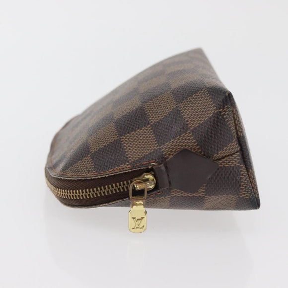LOUIS VUITTON Damier Ebene Pochette Cosmetic PM Pouch N47516 LV Auth 176763