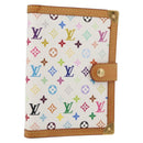 LOUIS VUITTON Monogram Multicolor Agenda PM Day Cover White R21074 Auth 176764-1