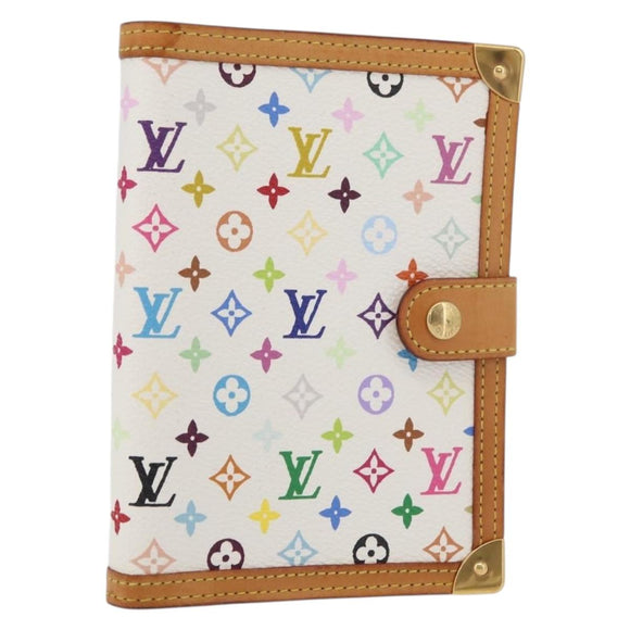 LOUIS VUITTON Monogram Multicolor Agenda PM Day Cover White R21074 Auth 176764