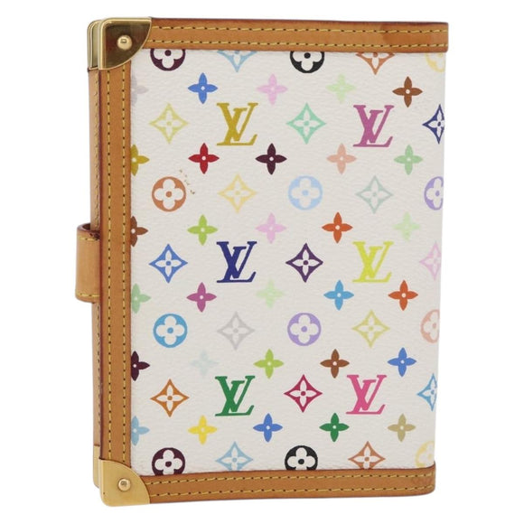 LOUIS VUITTON Monogram Multicolor Agenda PM Day Cover White R21074 Auth 176764