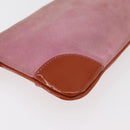 CHANEL Icon Series Pouch Suede Pink Gold CC Auth 176765-15