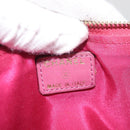 CHANEL Icon Series Pouch Suede Pink Gold CC Auth 176765-10