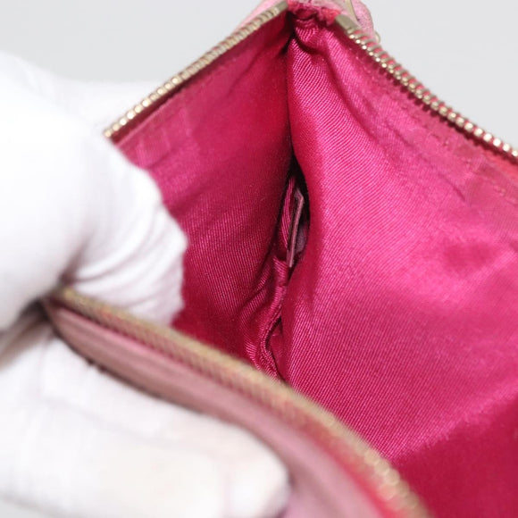 CHANEL Icon Series Pouch Suede Pink Gold CC Auth 176765