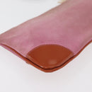 CHANEL Icon Series Pouch Suede Pink Gold CC Auth 176765-8