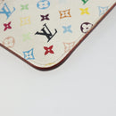 LOUIS VUITTON Multicolor Pochette Cles NM Coin Purse White M93734 Auth 176769-16